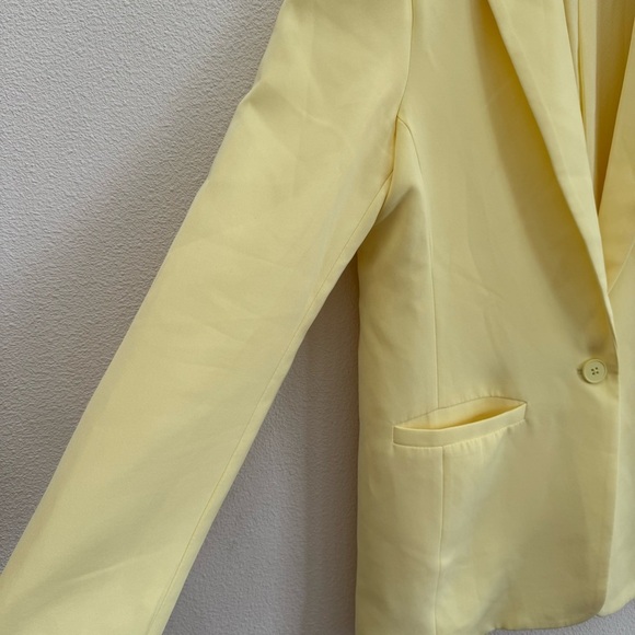 Endless Rose Single Breasted Blazer In Lemon Medium - Picture 5 of 8